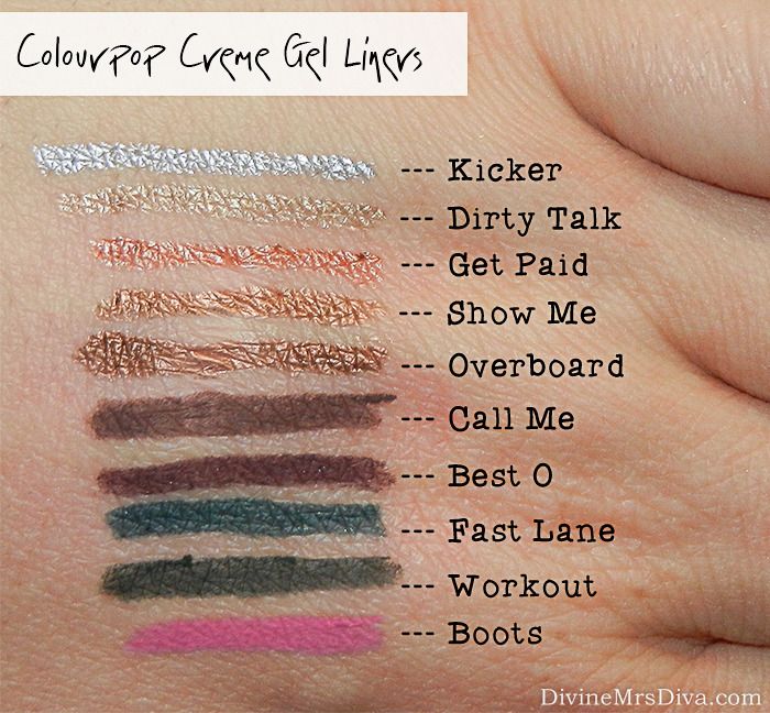 Makeup Stash Colourpop Swatches Fall 2015, Creme Gel Liners, and